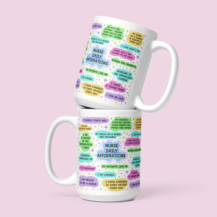 Nurse daily affirmation mug - Positive affirmation cup - Motivational presents - New nurse gift - Mentor thank you gift - NHS mug