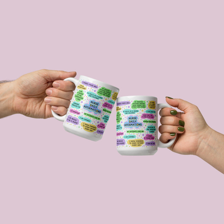Nurse daily affirmation mug - Positive affirmation cup - Motivational presents - New nurse gift - Mentor thank you gift - NHS mug
