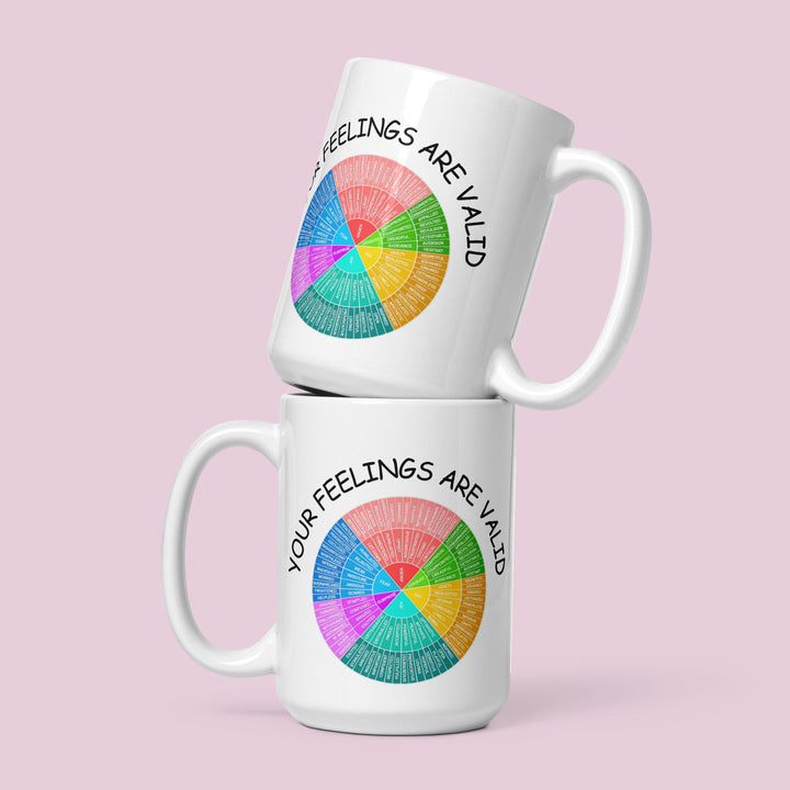 Your feelings are valid mug - Psychology emotional well being support gift - Mental health awareness - Emotions colour wheel of emotions