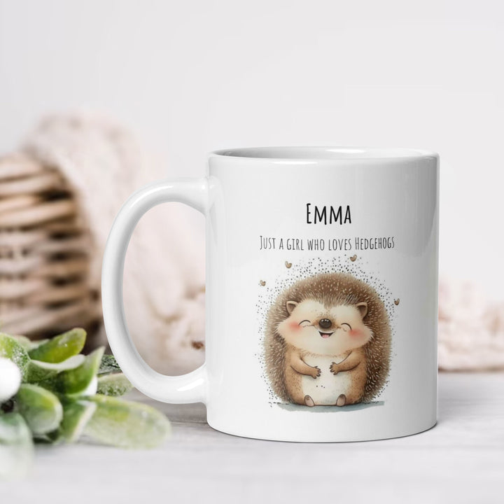 Adorable Personalised Hedgehog mug - Gift for nature lovers - Wildlife name mug -Custom cute hedgehog tea cup - Gifts for her & him
