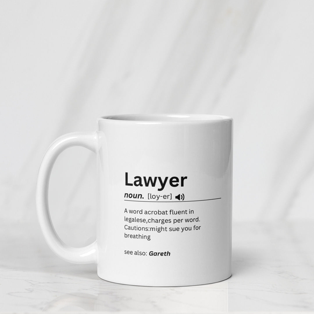 Personalised funny lawyer definition mug - Law school class 2024 student graduation  presents - Novelty gift for legal professionals