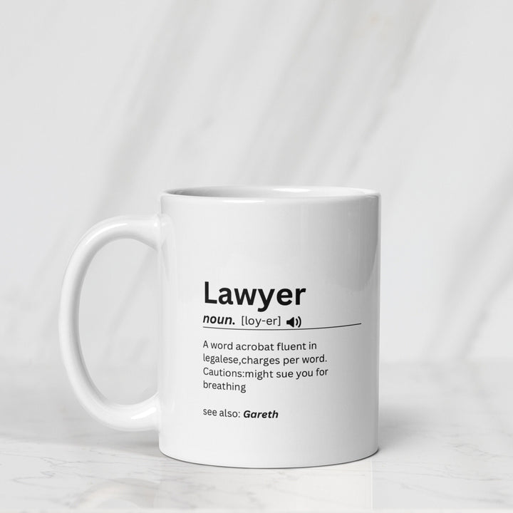 Personalised funny lawyer definition mug - Law school class 2024 student graduation  presents - Novelty gift for legal professionals