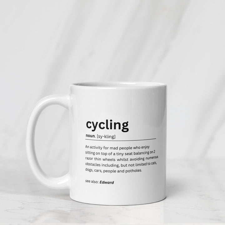 Personalised cyclist gift for men and women - Customised cyclist mug for bicycle  lover - Mothers day - Fathers day - Tour de bike present