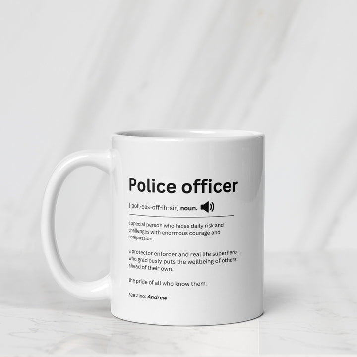 Police officer personalised gift - Fathers day present - Blue line coworker mug - Law enforcement officer - Graduation Congratulations