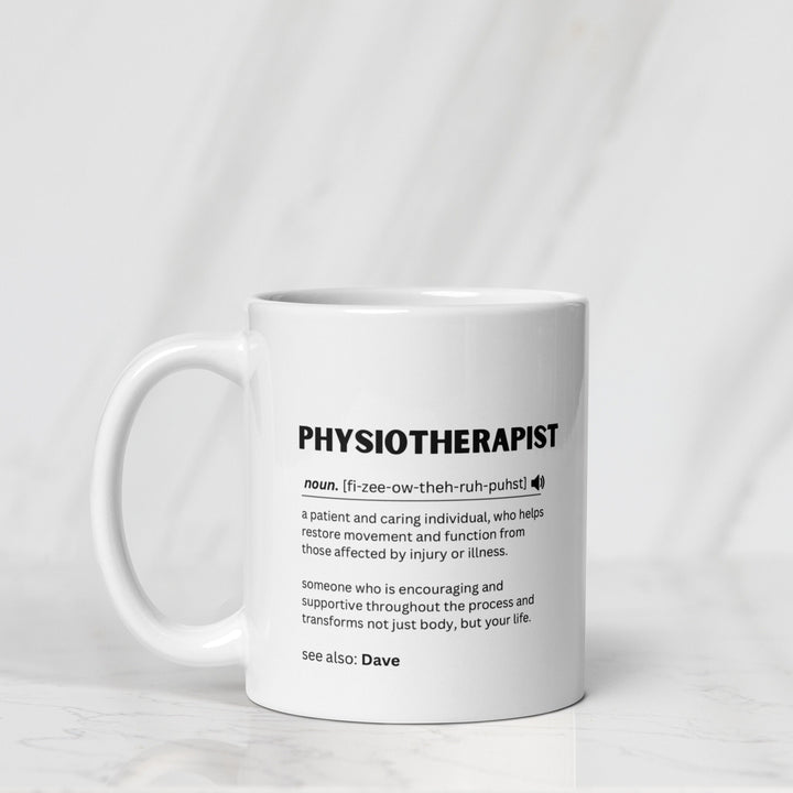 Personalised physiotherapist gift ideas - Personalised physio definition mug - NHS Physical therapist - Healthcare appreciation present