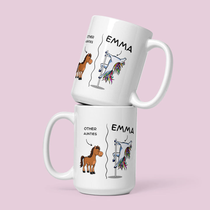 Funny auntie gift - Personalised new auntie novelty mug - Birthday joke present - Pregnancy announcement idea - Baby shower coffee cup