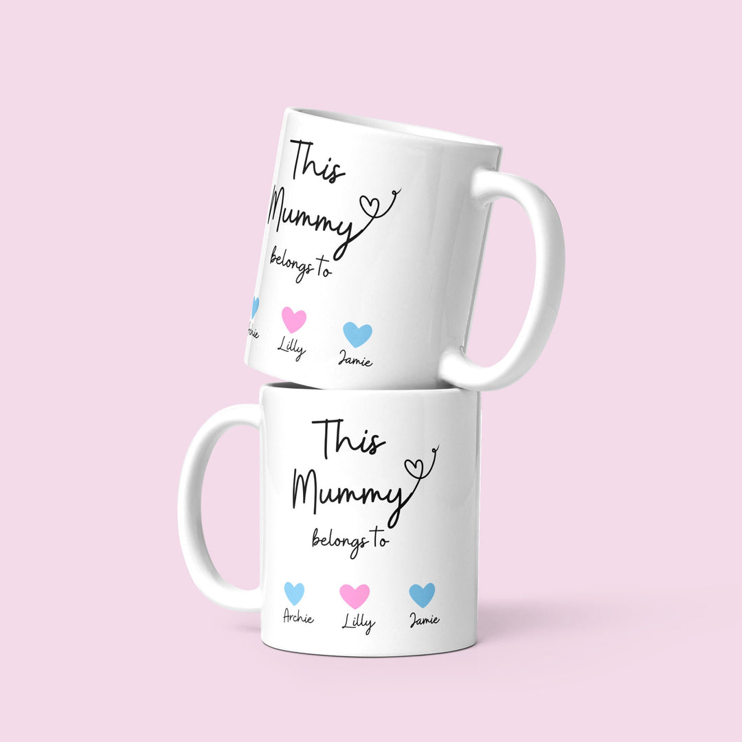 GIFT WRAPPED Personalised this mummy belongs to mug - Mummy birthday gift ideas - Thoughtful gifts for mothers day from the kids , children.