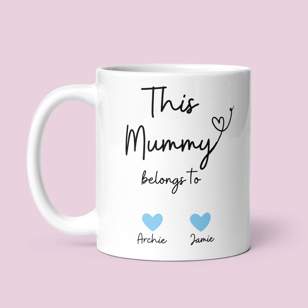 GIFT WRAPPED Personalised this mummy belongs to mug - Mummy birthday gift ideas - Thoughtful gifts for mothers day from the kids , children.
