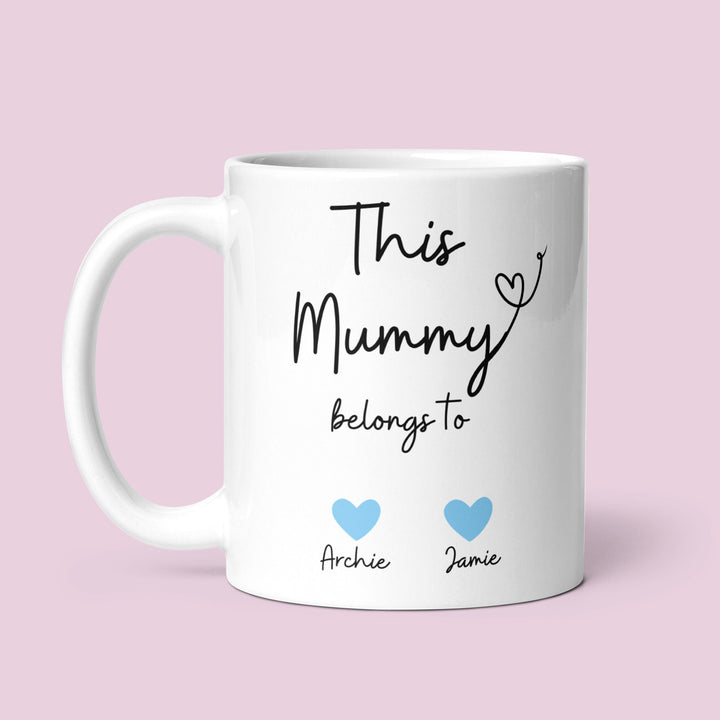 GIFT WRAPPED Personalised this mummy belongs to mug - Mummy birthday gift ideas - Thoughtful gifts for mothers day from the kids , children.