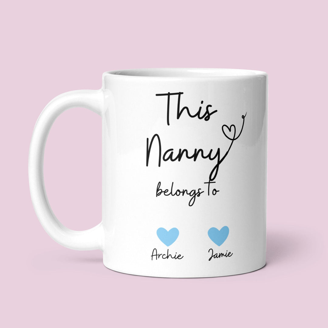 GIFT WRAPPED Personalised this nanny belongs to mug - Nanny birthday gift ideas - Thoughtful gifts for mothers day from grandchildren