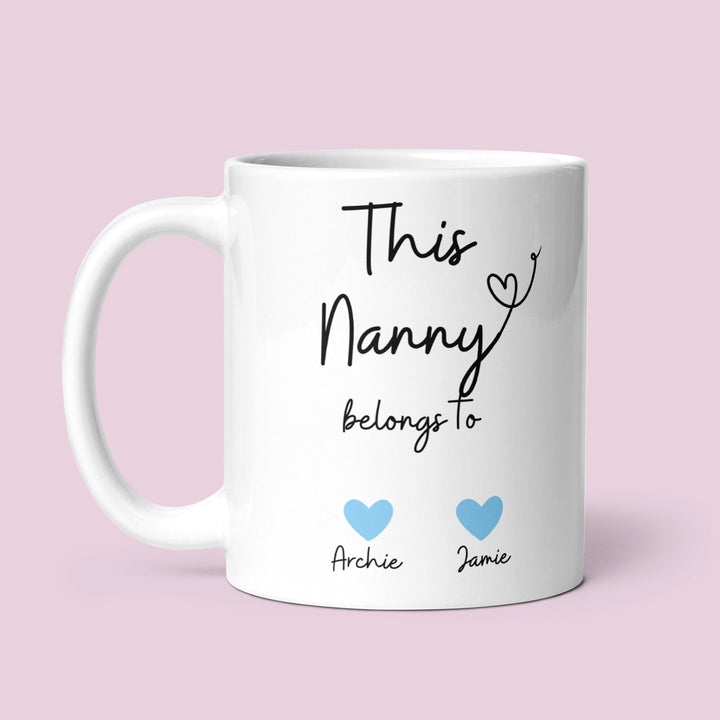 GIFT WRAPPED Personalised this nanny belongs to mug - Nanny birthday gift ideas - Thoughtful gifts for mothers day from grandchildren