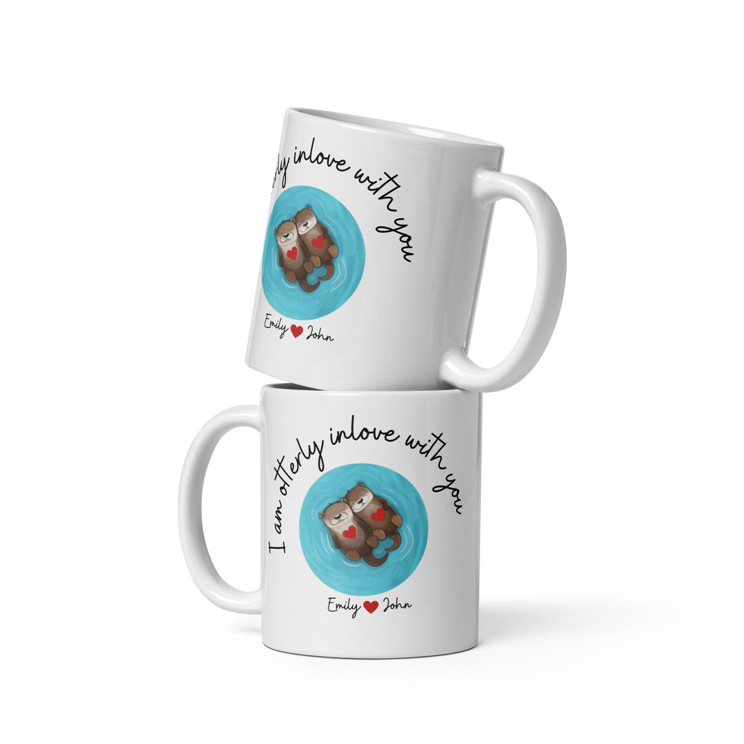 Otterly In Love Anniversary Mug - Gifts for couples anniversary - Sweet otter pun mug - I love you present  - Husband and wife keepsake