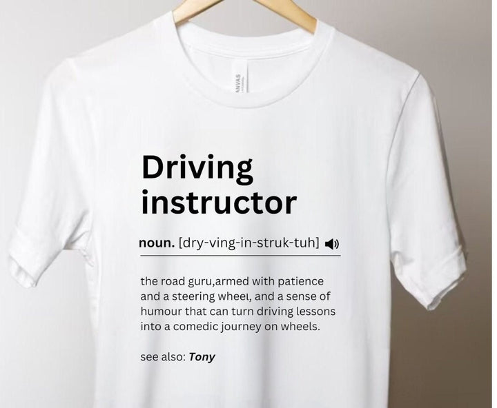 Personalised funny driver instructor unisex tshirt - Thank you gift for driving teacher - Driving coach custom T - Driving pass appreciation