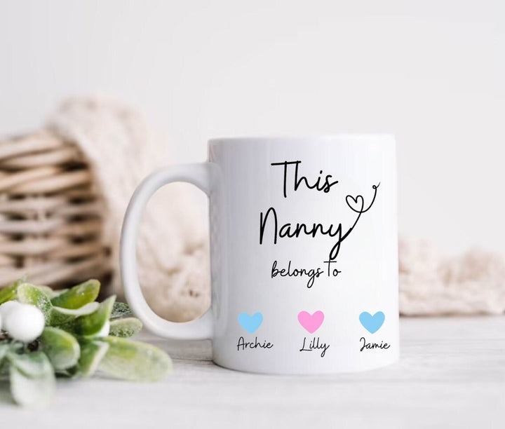 GIFT WRAPPED Personalised this nanny belongs to mug - Nanny birthday gift ideas - Thoughtful gifts for mothers day from grandchildren