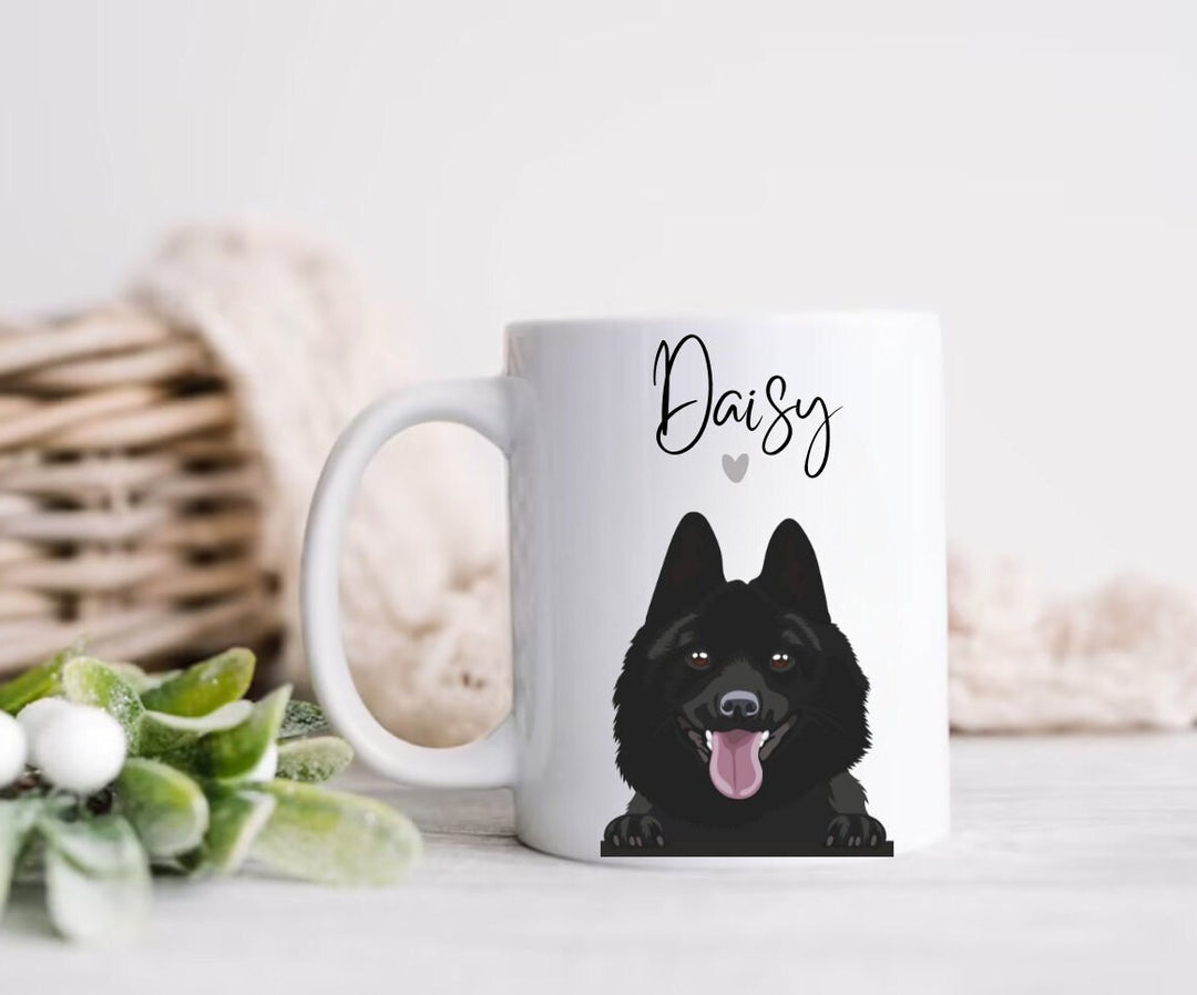 Gift for schipperke dog owner - Personalised black schipperke mug - Gift for new dog owners - Schipperke mom and dad - Dog walker gift