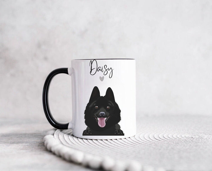 Gift for schipperke dog owner - Personalised black schipperke mug - Gift for new dog owners - Schipperke mom and dad - Dog walker gift