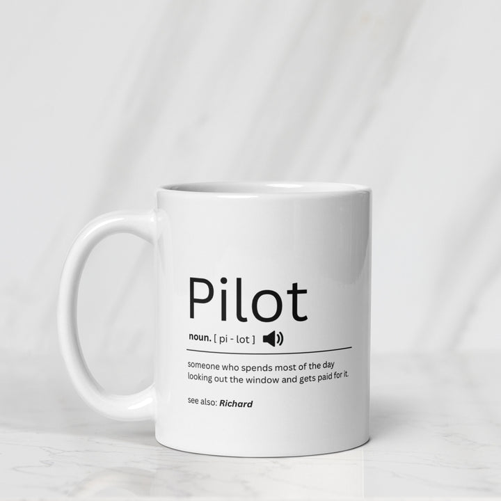 Personalised pilot gift - Pilot mug - Aeroplane operator present - New pilot gift - Co-pilot gift - Airline pilot mug - Graduation pilot
