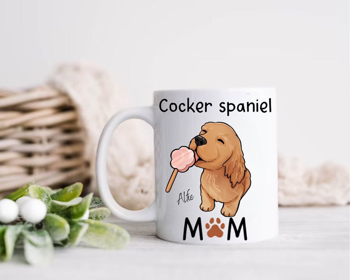 Personalised cocker spaniel mug - Custom Dog lover mum - New puppy owners - Gifts for her - Present for dog walkers - Cute dog design