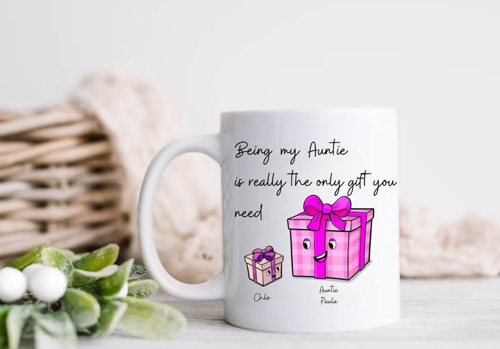 Unique personalised gift for auntie - Customised mug for auntie - Gift ideas from niece and nephew - Best auntie keepsake - Funny gifts