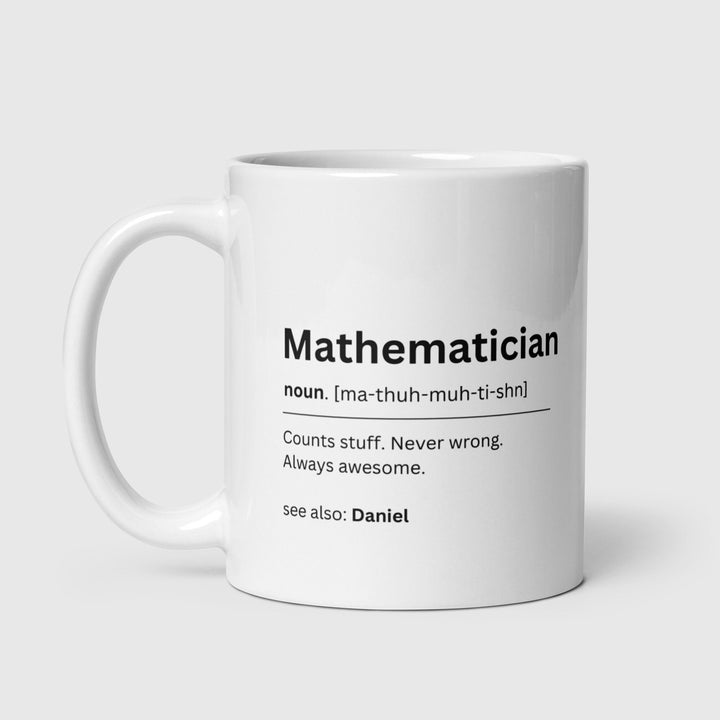 Personalised funny mathematician mug- Novelty maths teacher gift - Custom name coffee cup - Maths lover - Colleague office work keepsake