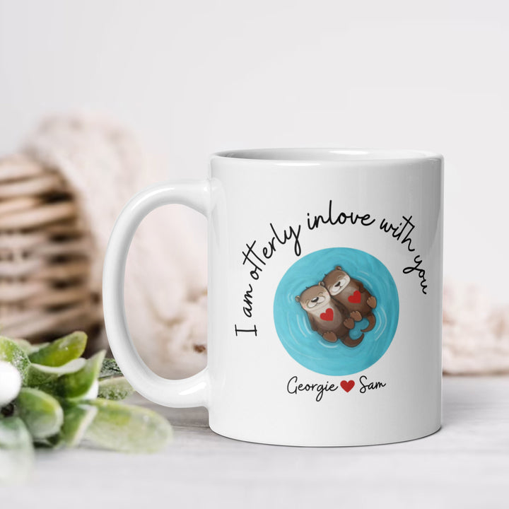 Otterly In Love Anniversary Mug - Gifts for couples anniversary - Sweet otter pun mug - I love you present  - Husband and wife keepsake