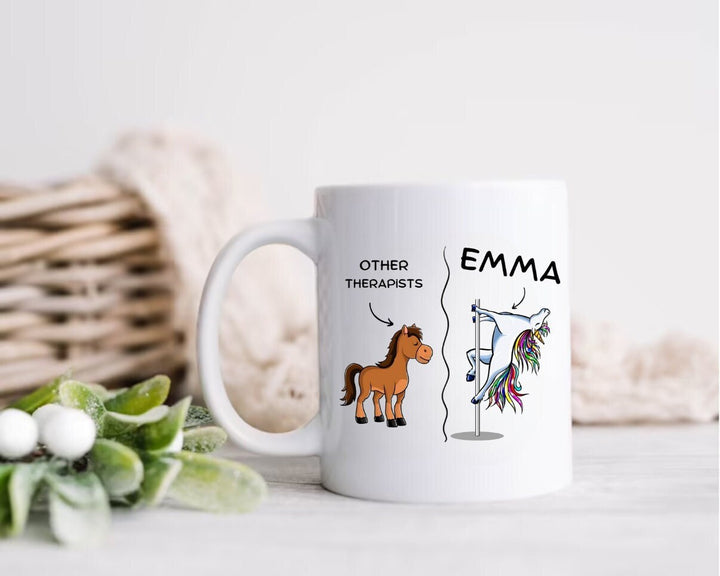 Funny personalised therapist mug - Therapy student graduation present - Therapist appreciation gift - Novelty custom work mug