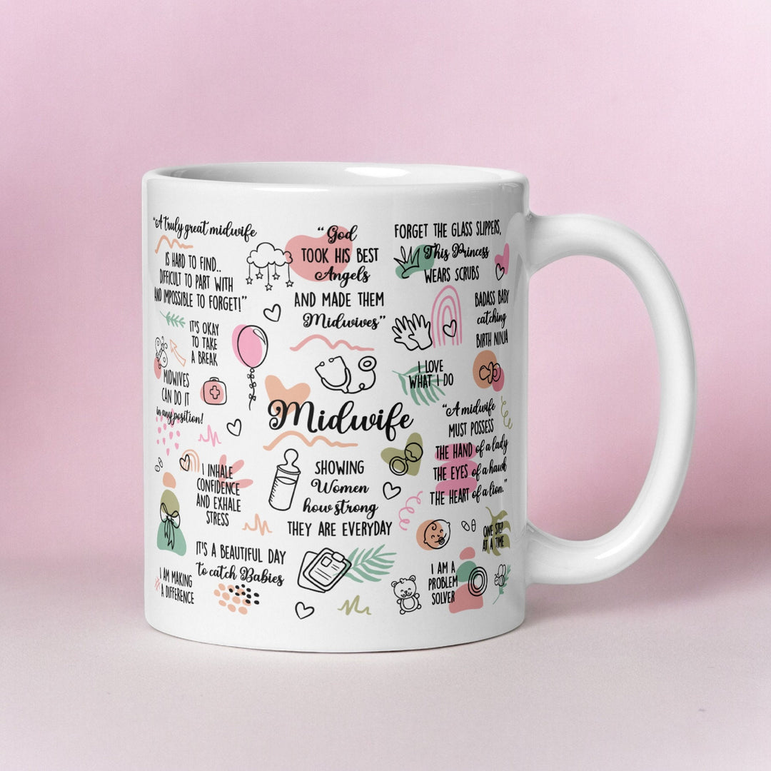 Midwife affirmation wraparound mug  - Gift for midwife - Newly graduated midwife - Studying midwifery -  NHS worker appreciation present