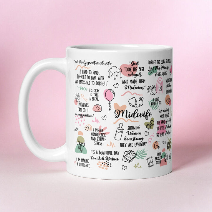 Midwife affirmation wraparound mug  - Gift for midwife - Newly graduated midwife - Studying midwifery -  NHS worker appreciation present