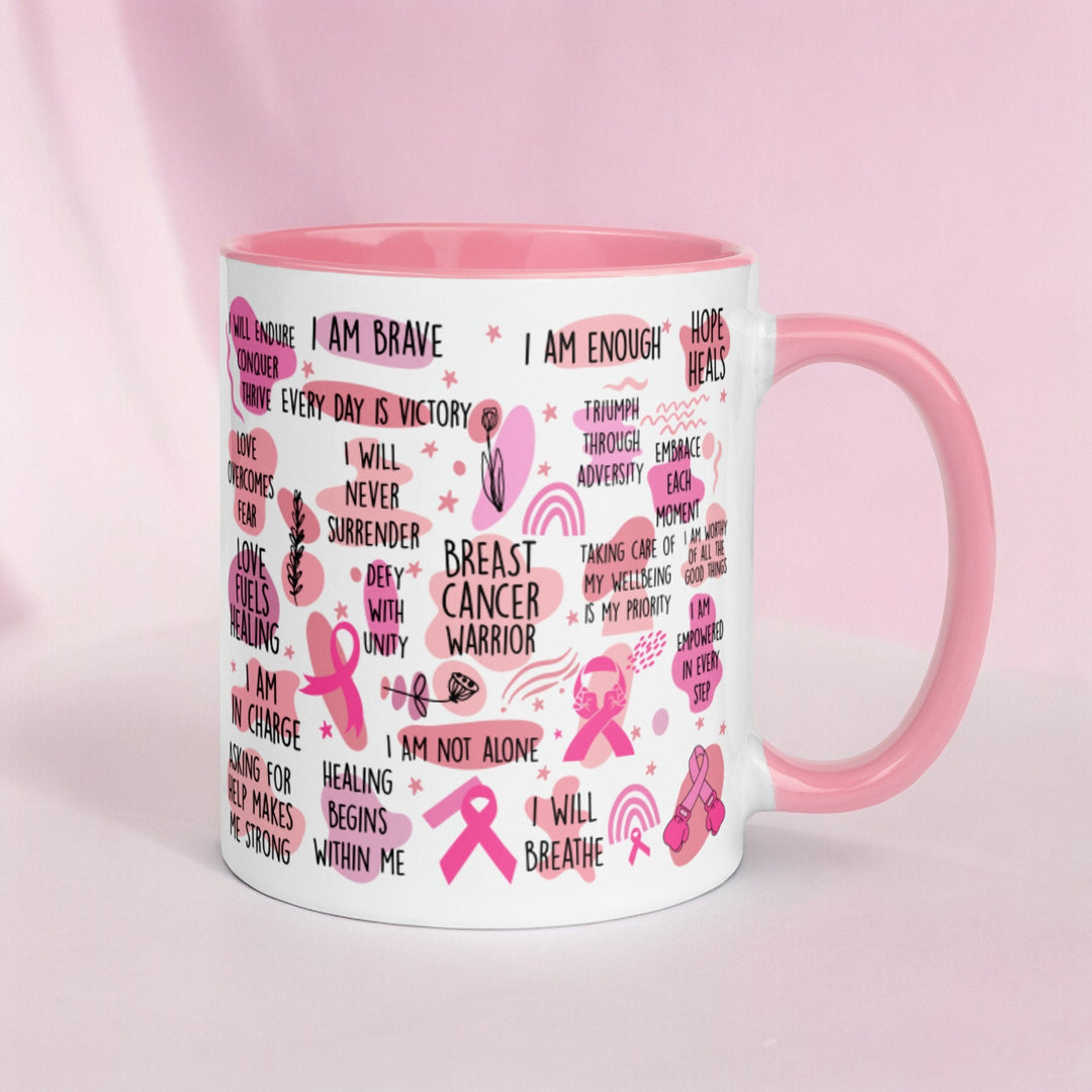 Breast cancer awareness daily affirmation mug - Cancer awareness present - Chemotherapy support gift - Encouragement present -