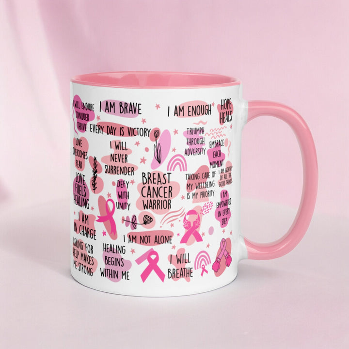 Breast cancer awareness daily affirmation mug - Cancer awareness present - Chemotherapy support gift - Encouragement present -