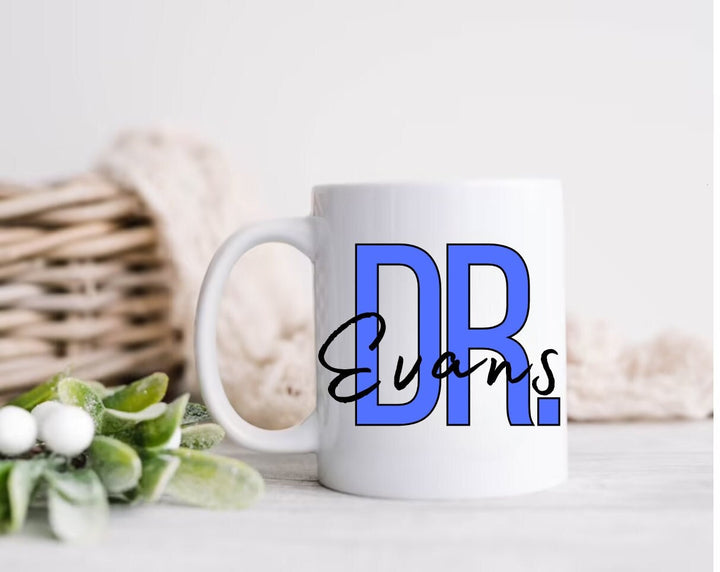 Personalised doctor mug with name -  5 colour options - New Qualified Dr gifts - Medical student school graduation present -
