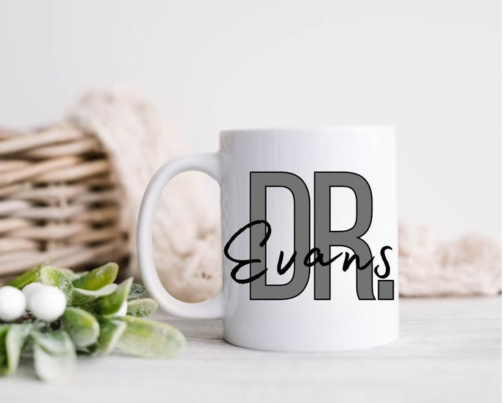 Personalised doctor mug with name -  5 colour options - New Qualified Dr gifts - Medical student school graduation present -