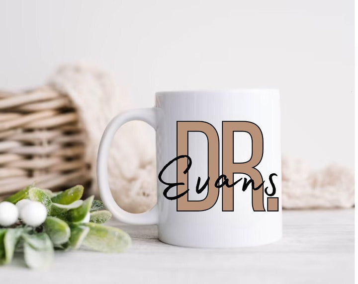 Personalised doctor mug with name -  5 colour options - New Qualified Dr gifts - Medical student school graduation present -
