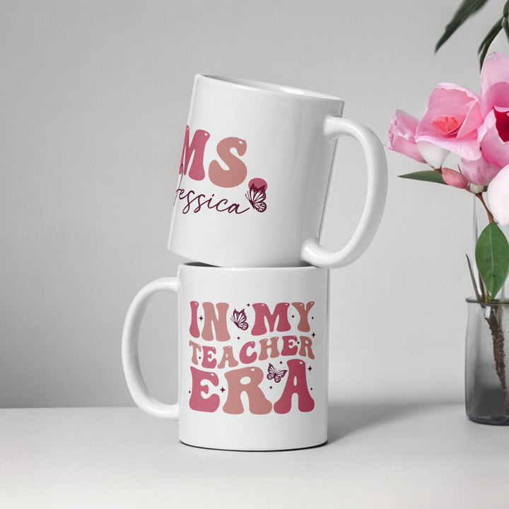 In my teacher era personalised gift - Custom name mug - College , secondary and primary school teachers - Graduation new teacher present
