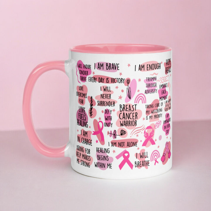 Breast cancer awareness daily affirmation mug - Cancer awareness present - Chemotherapy support gift - Encouragement present -