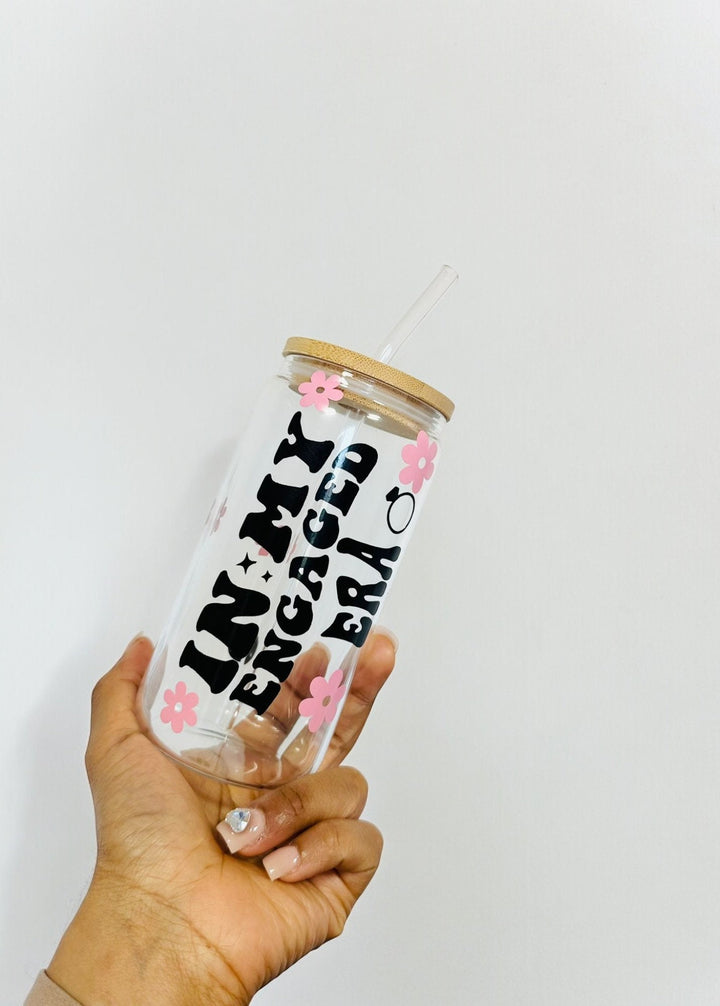 In my engaged era large tumbler - Engagement bride gift - Bridal wedding shower - Newly engaged present - Just engaged - Bride to be