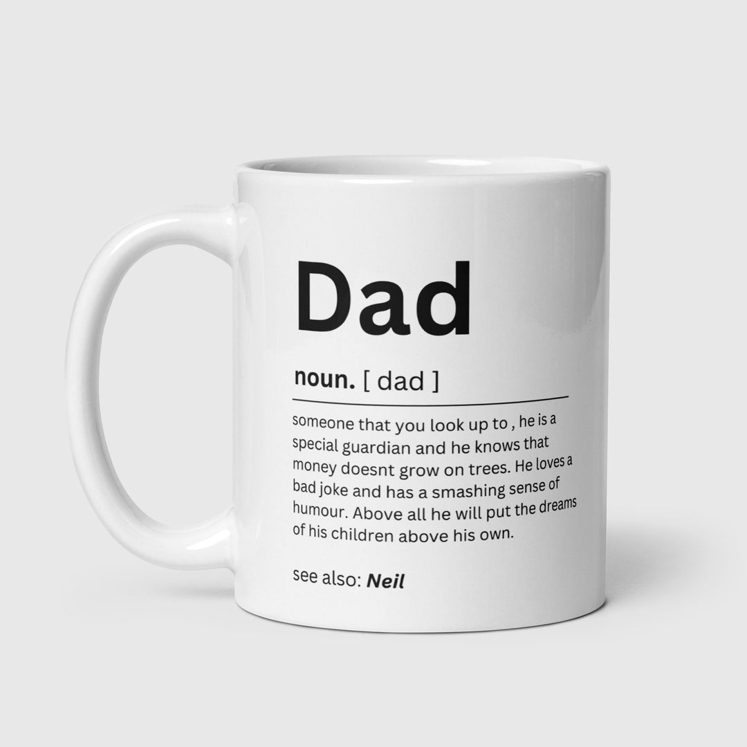 Personalised gift for dad - Dad definition mug with name -