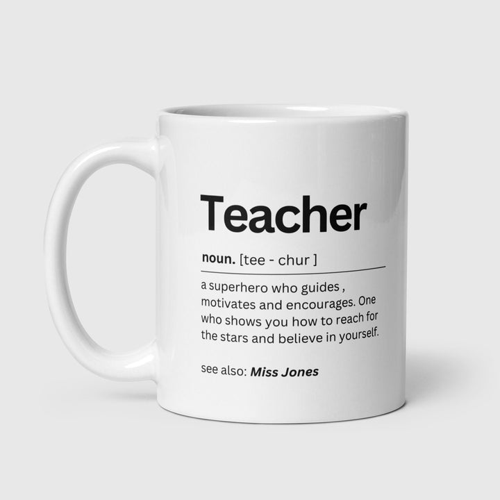 Personalised teacher mug- educator gift - End of term personalised gift - Custom name coffee cup - Job work gift - Colleague office keepsake