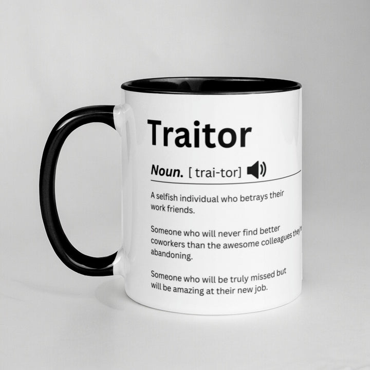 Funny traitor mug-Double sided personalised leaving mug-Leaving gift work colleague- leaving gift-leaving present-leavings gifts for friends