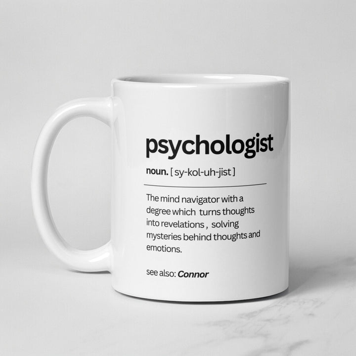 Personalised psychologist definition mug - Psychology school graduation - Future psychologist present - Newly qualified gifts - PHD grad