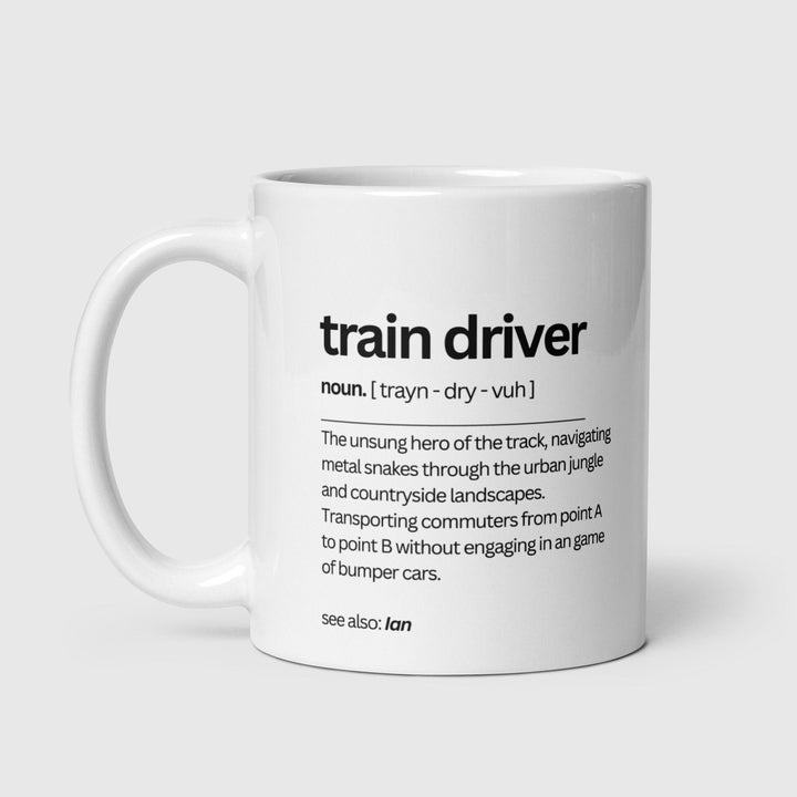 Personalised train driver mug - Gift for train driver - New job promotion - Colleague birthday present - Newly qualified train worker