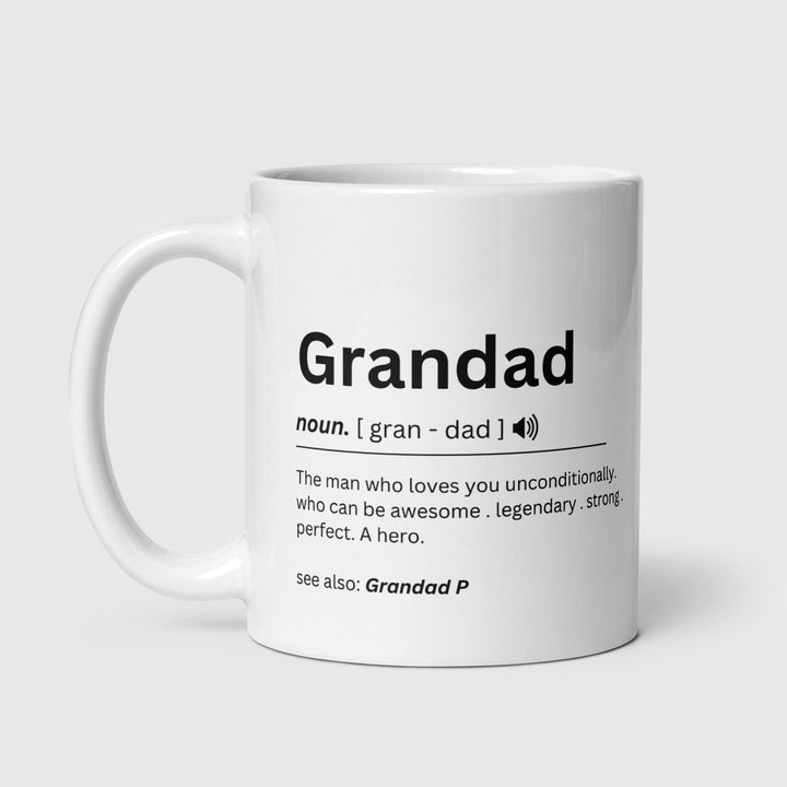 Personalised gift for grandad - Custom mug with name - Grandad definition present - Baby announcement - Fathers day gifts