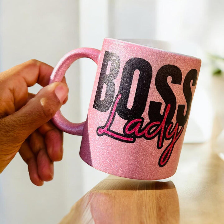 Boss lady Sparkly mug - Gifts for boss female - Boss girl - Gift ideas for office bestie - Promotion congratulations - New job CEO