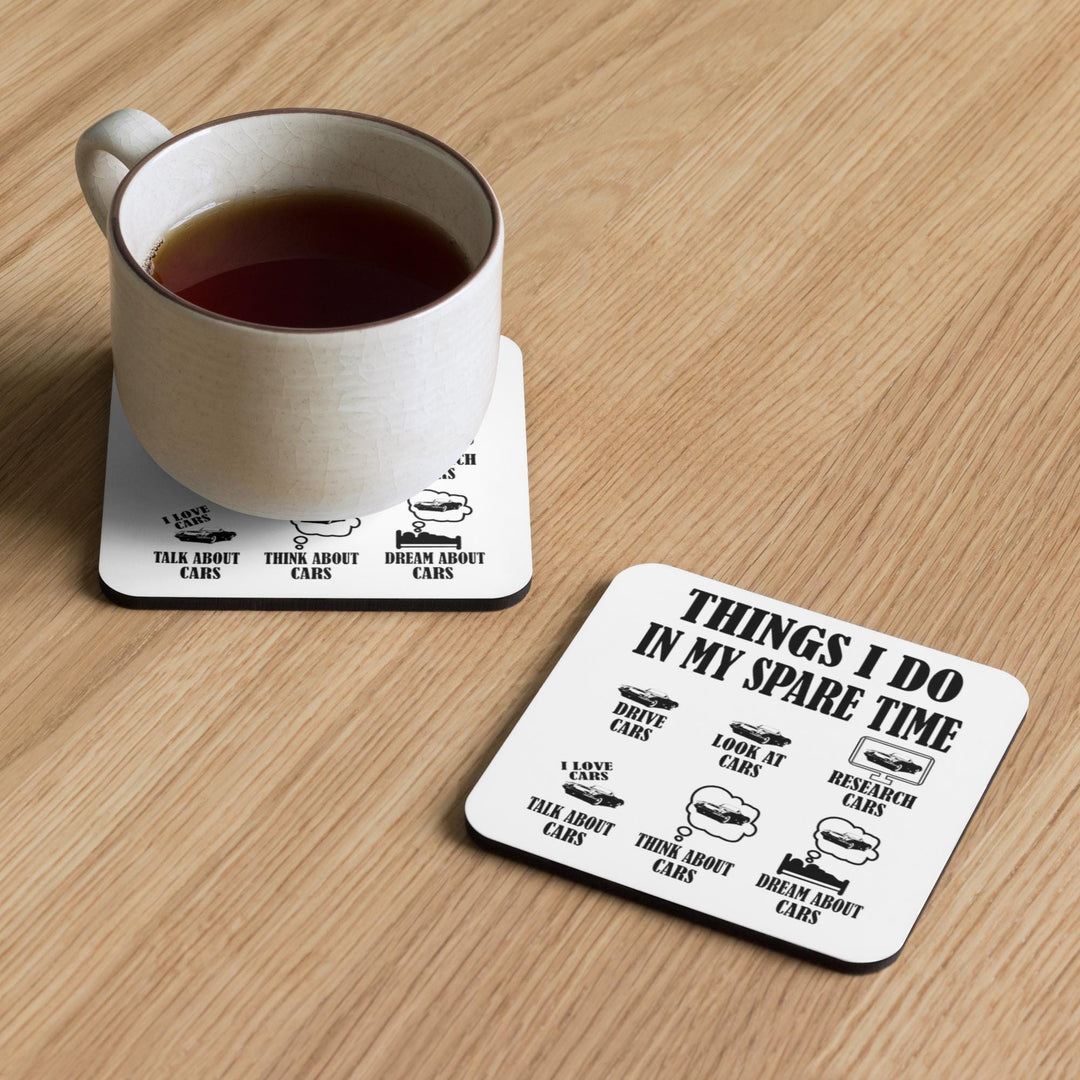 Things I Do in My Spare Time Funny Mug Car Lover Gift - Novelty coaster for husband / boyfriend - Car dad gifts - Car mechanic present -