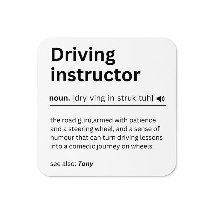 Personalised funny driver instructor coaster - Thank you gift for driving teacher - Driving coach coffee cup - Driving pass appreciation
