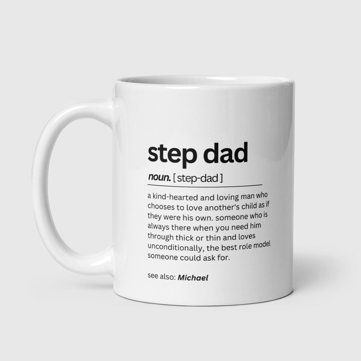 Personalised step dad definition - Step dads Custom name with mug - Greatest dad coffee cup - Daughter gift for dad - Stepfather present