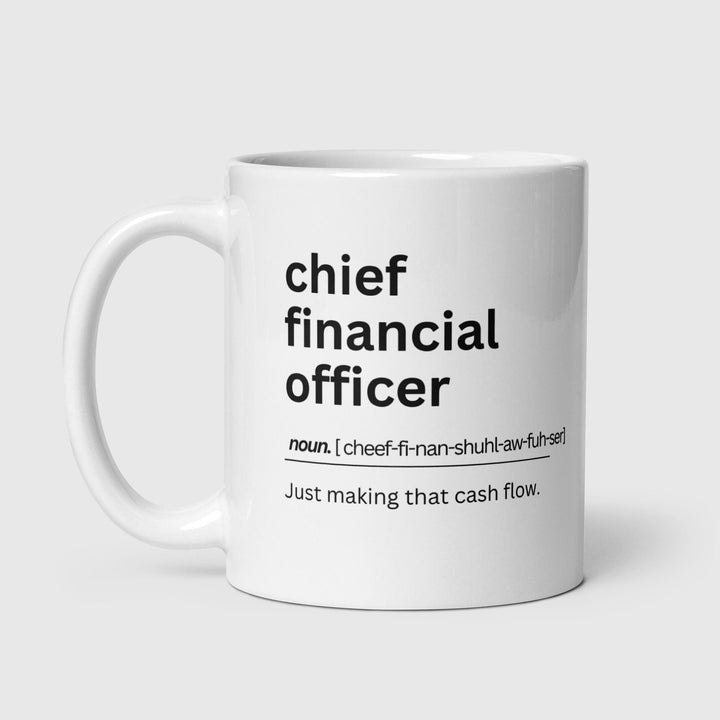 Definition Mug Chief Financial Officer - CFO quote -  Personalised Finance mug - Humorous office gift - Finance colleague gift - Payroll cup