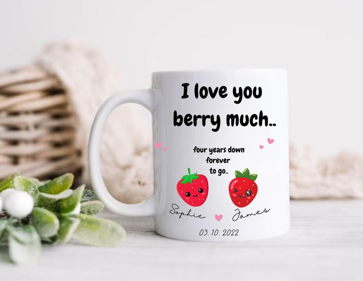 Personalised 4th year anniversary- I love you berry much - Fourth Wedding Anniversary Gift  - Personalised gift - Gift for 4th anniversary