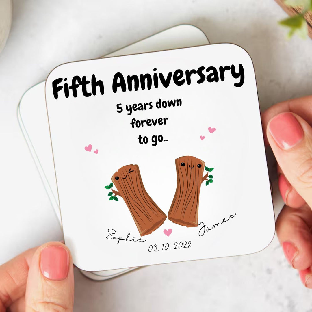 Fifth Wood Wedding Anniversary - Fifth Wedding Anniversary Gift - Happy Wood Anniversary - Personalised gift - Gift for 5th anniversary