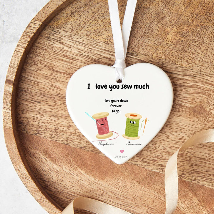 I love you sew much - Second Wedding Anniversary Gift - Happy Cotton Anniversary - Personalised anniversary gift - Gift for 2nd anniversary